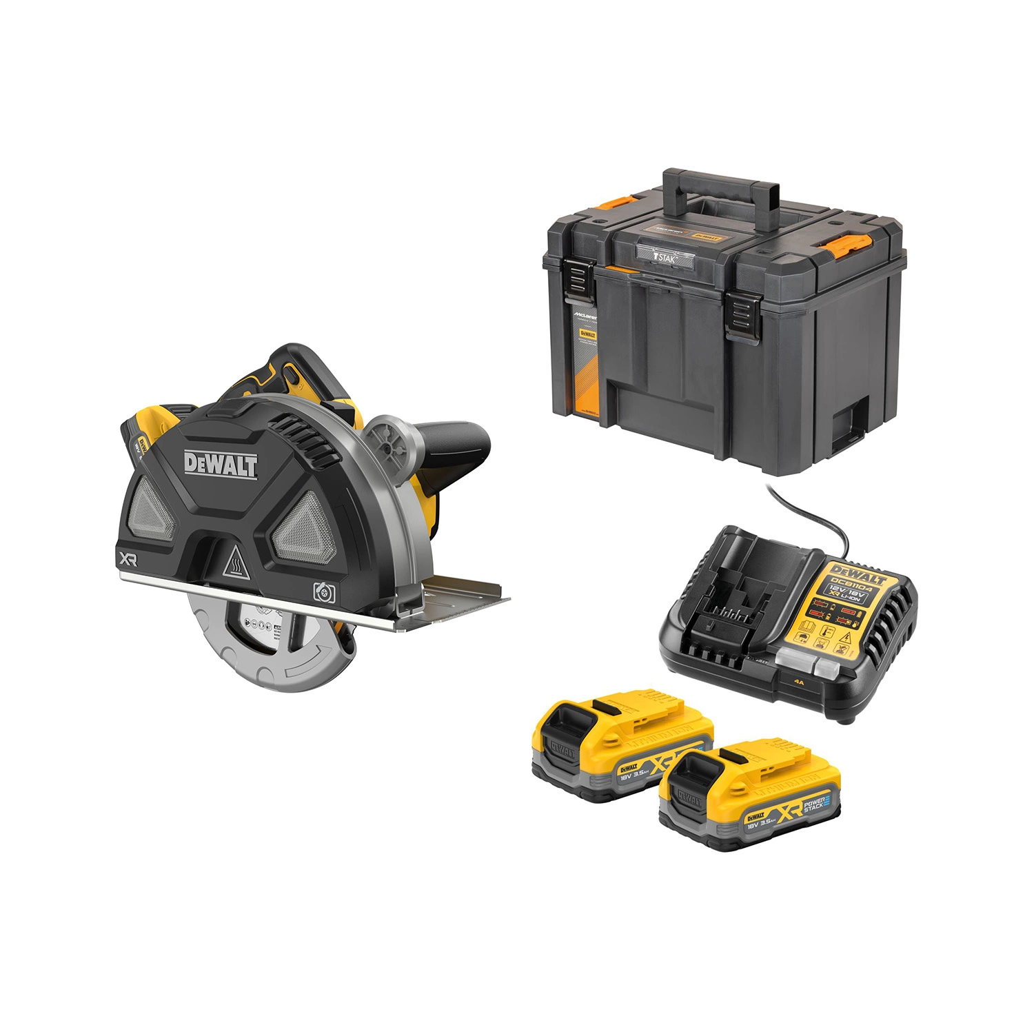 DeWALT DCS383H2 18V Li-ion Accu Metaalcirkelzaag Set (2x 5.0Ah Accu) In TSTAK - 190mm afbeelding