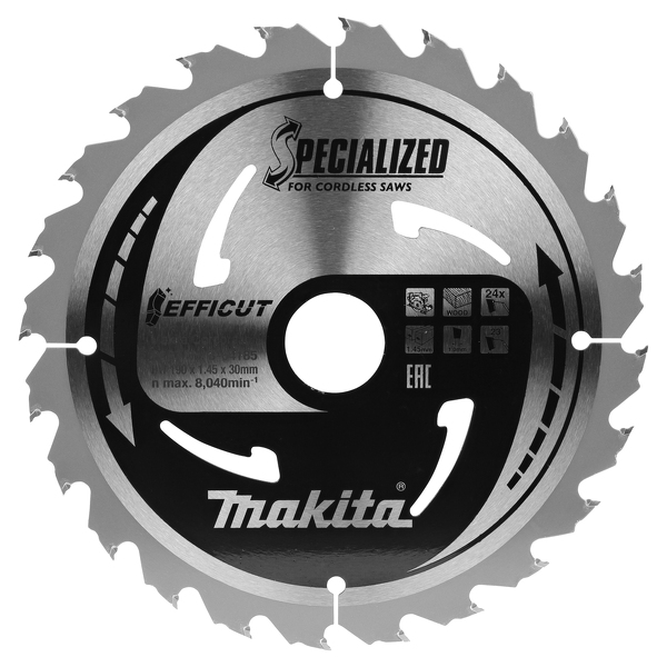 Makita B-64185 Cirkelzaagblad Hout - 190x30x1,45mm 24T