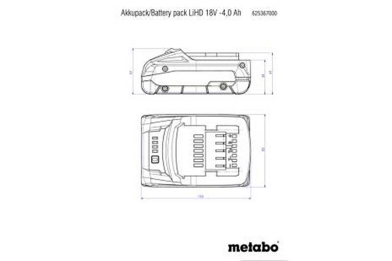 Metabo 625367000 LiHD Accu-pack 18 V - 4.0 Ah - Detailed view of the product