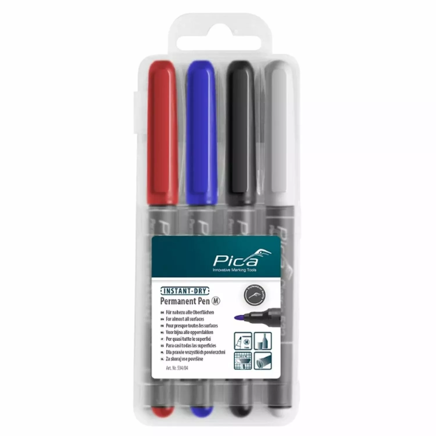 Pica Classic 534/04 Permanent Marker In 4 Kleuren Medium 1.0mm