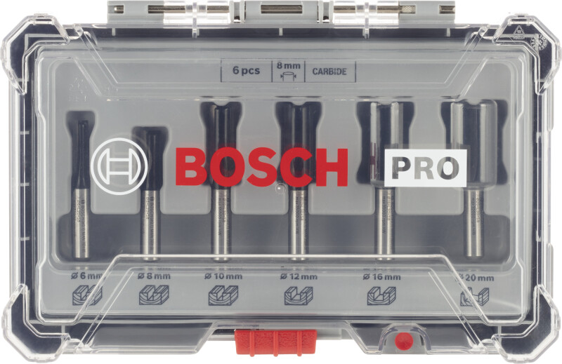 Bosch 2607017466 6-delige Frezenset In Cassette - Rechte Schacht - 8mm - Default image for the product