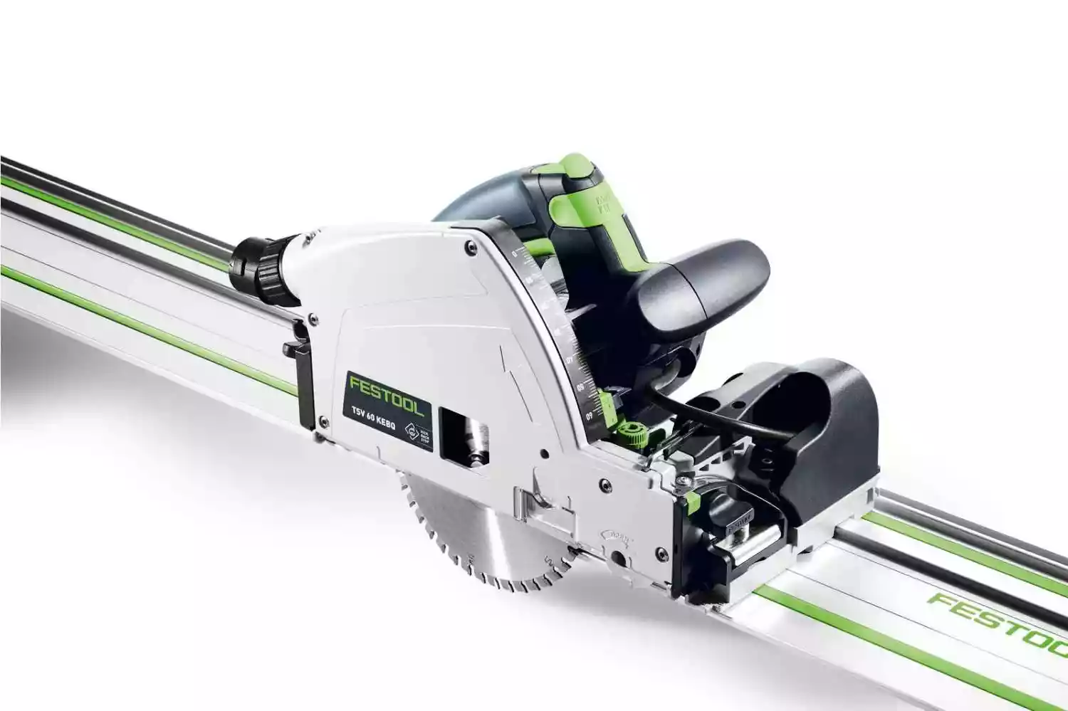 Festool TSV 60 KEBQ-Plus-FS Invalzaag Met Voorritsfunctie Incl. Geleiderail En Cirkelzaagblad In Systainer - 1500W thumbnail 2