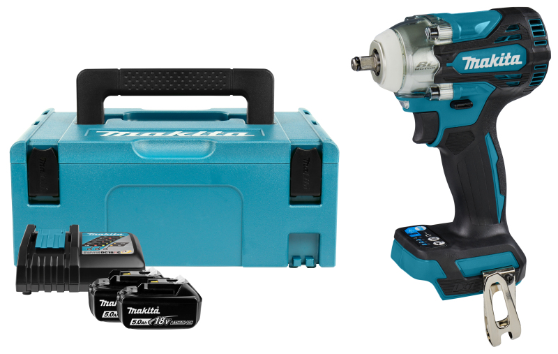 Makita DTW302RTJ 18V Li-Ion Accu Slagmoersleutel Set (2x 5,0Ah) In Mbox - 3/8"- Koolborstelloos