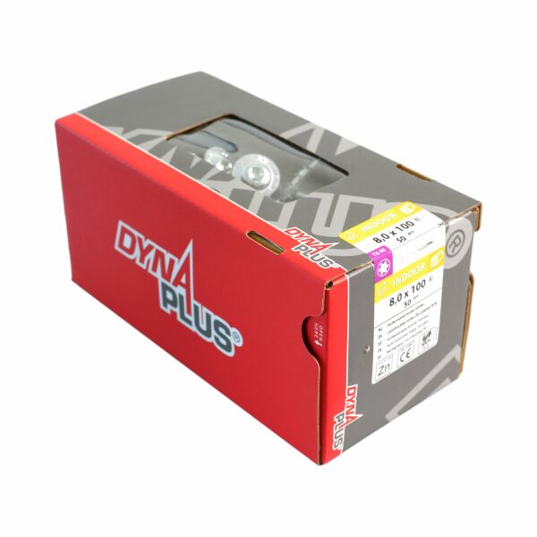 DynaPlus 0286.01.51301 Houtbouwschroef - TX30 - 6.0 X 180/80mm - Tellerkop - Deeldraad - Verzinkt (50st) - Detailed view of the product