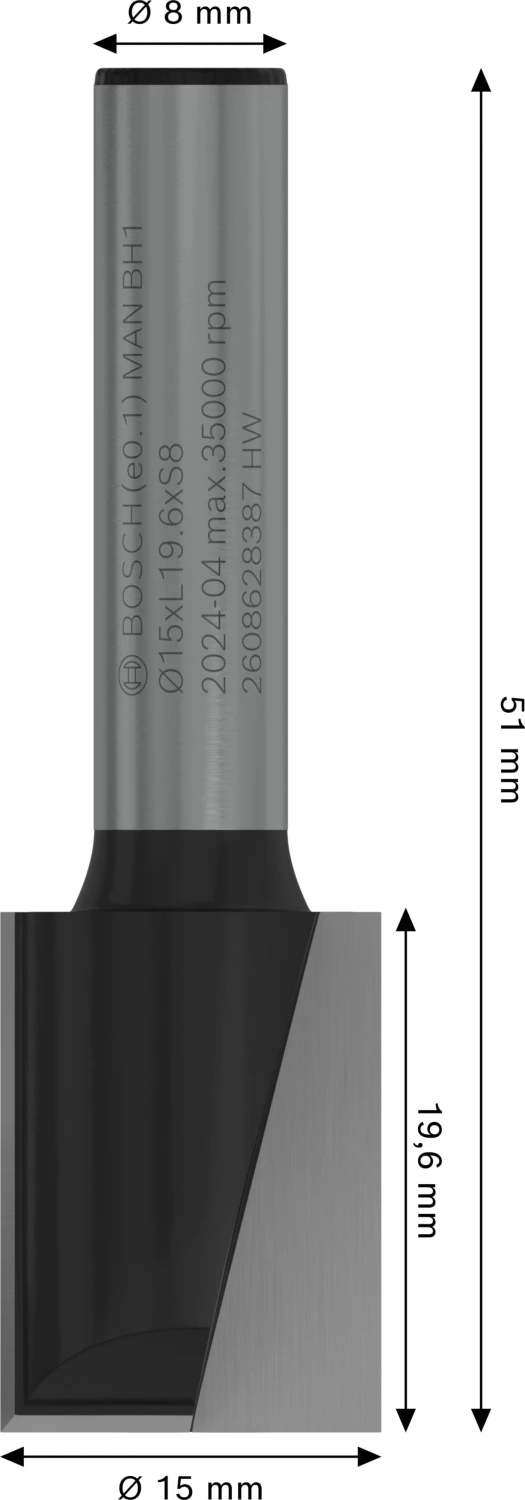 Bosch 2608628387 Vingerfrees - 2 Snijvlakken - Hardmetaal - 15x20mm thumbnail 4