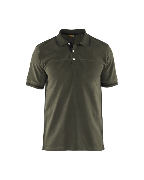 Poloshirt korte mouw knoopsluiting 3389 - groen/zwart