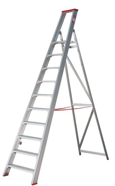 Little Jumbo 4741000110 SuperPRO Trap - Enkel - Aluminium - 10 Treden - Max. Werkhoogte 4.45 M.