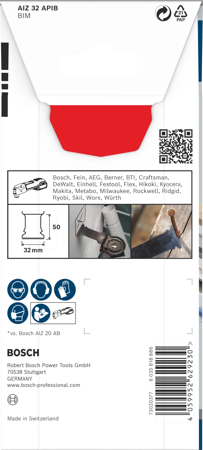 Bosch 2608669066 PRO / AIZ 32 APIB BIM Invalzaagblad - 50 X 32mm - Hout En Metaal (1 St.) thumbnail 3