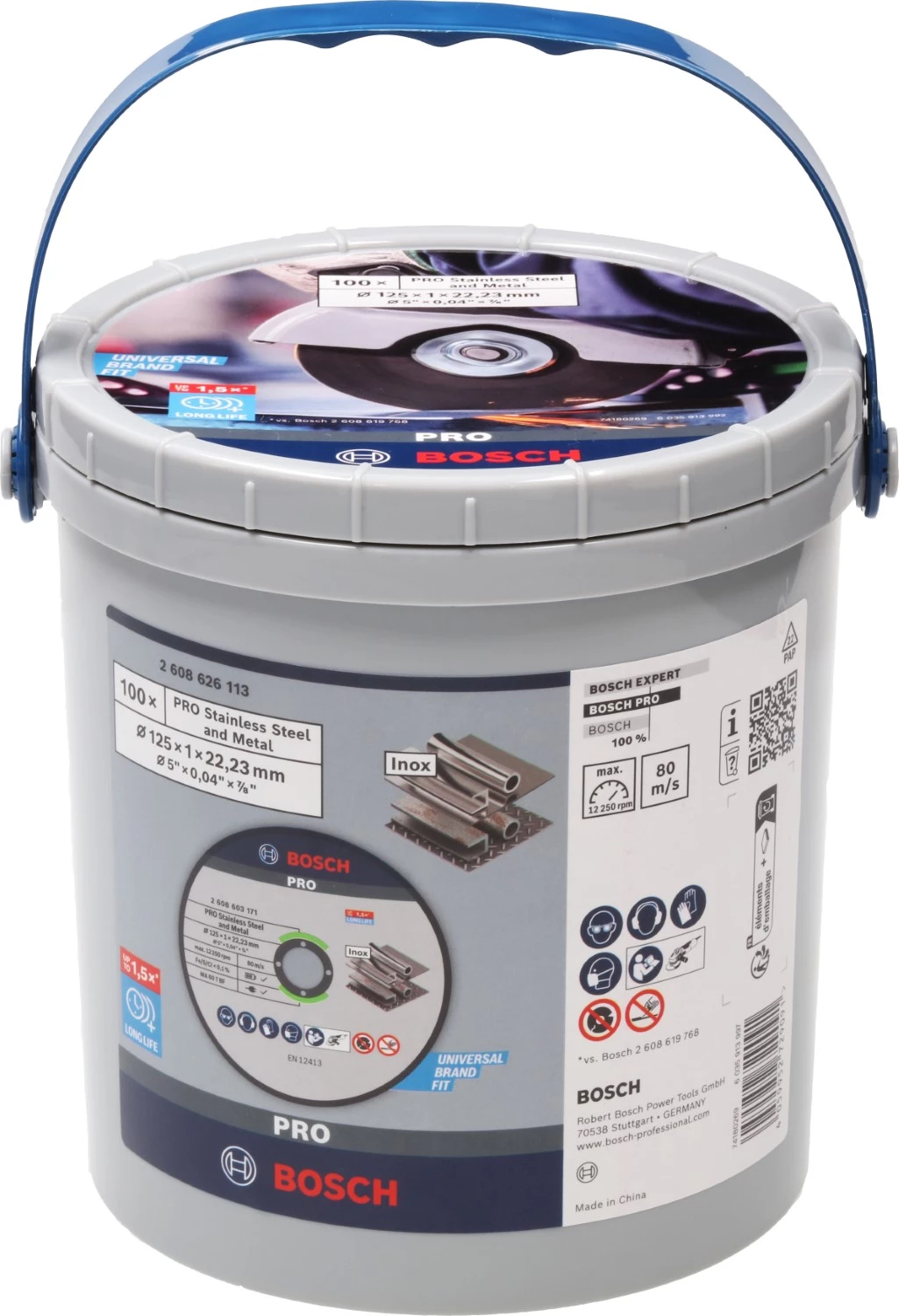 Bosch 2608626113 Slijpschijven Inox - 1mm - In Emmer (100 Stuks)