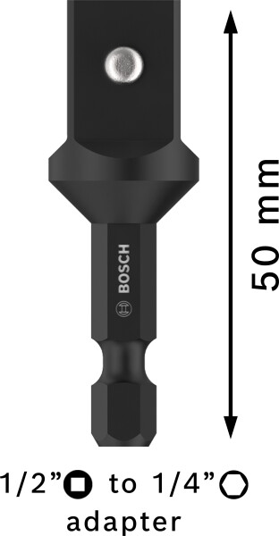 Bosch 2608551107 Impact Control Adapter Voor Dopsleutels - 1/2", 50mm - Detailed view of the product