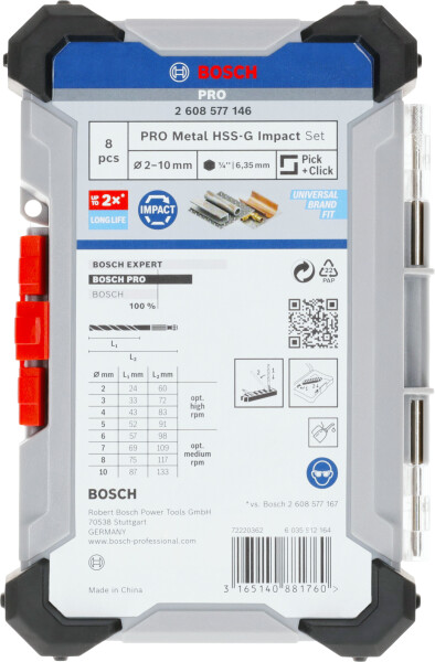 Bosch 2608577146 8-Delige Metaalborenset In Cassette - Detailed view of the product