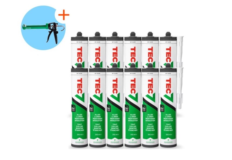 TEC7 Montagekit - Wit - 12 Stuks - Met Gratis Tec Gun Kitpistool - Default image for the product