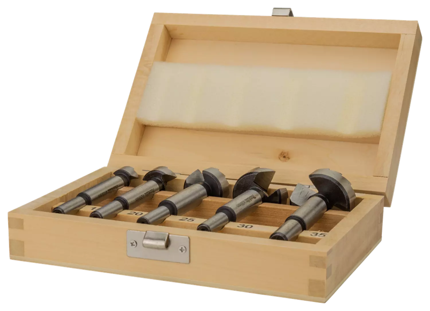 Makita D-47363 5-delige Scharniergat Boorset In Houten Cassette - 15-35mm thumbnail 4