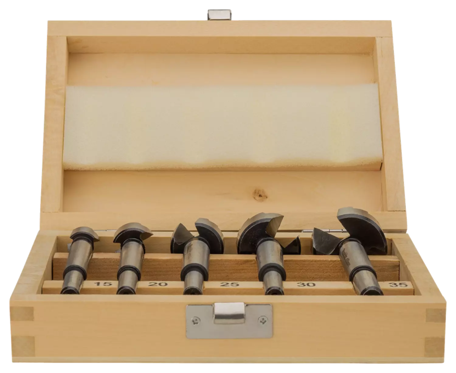 Makita D-47363 5-delige Scharniergat boorset in houten cassette - 15-35mm