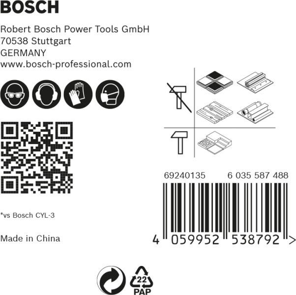 Bosch 2608900586 EXPERT 5-delige HEX-9 Borenset - MultiConstruction - 5,5/6/6/7/8mm - Detailed view of the product