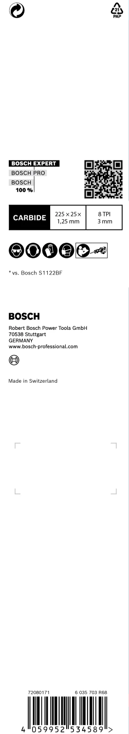 Bosch EXPERT S1155CHC Thick Tough Metal Reciprozaagblad - 175mm - Metaal thumbnail 3