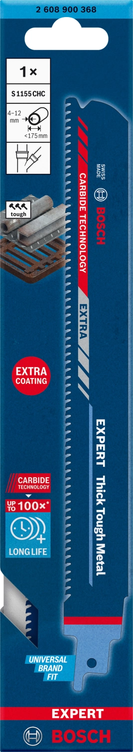 Bosch EXPERT S1155CHC Thick Tough Metal Reciprozaagblad - 175mm - Metaal thumbnail 2