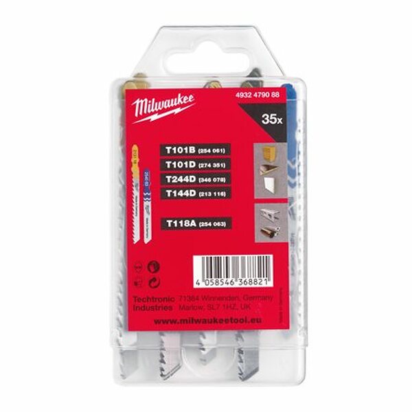 Milwaukee 4932479088 Decoupeerzaagbladen Set - T-receptie - 35 Stuks EAN: 4058546368821