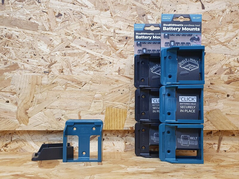 StealthMounts BM-MK18-BLU-6 Accuhouder Voor Makita 18V LXT - Blauw - 6-pack - Detailed view of the product