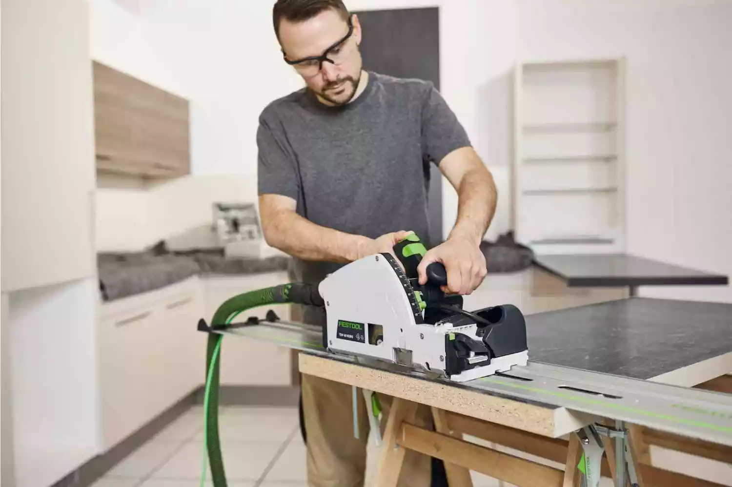 Festool TSV 60 KEBQ-Plus Invalzaag Met Voorritsfunctie Incl, Cirkelzaagblad In Systainer - 1500W thumbnail 4