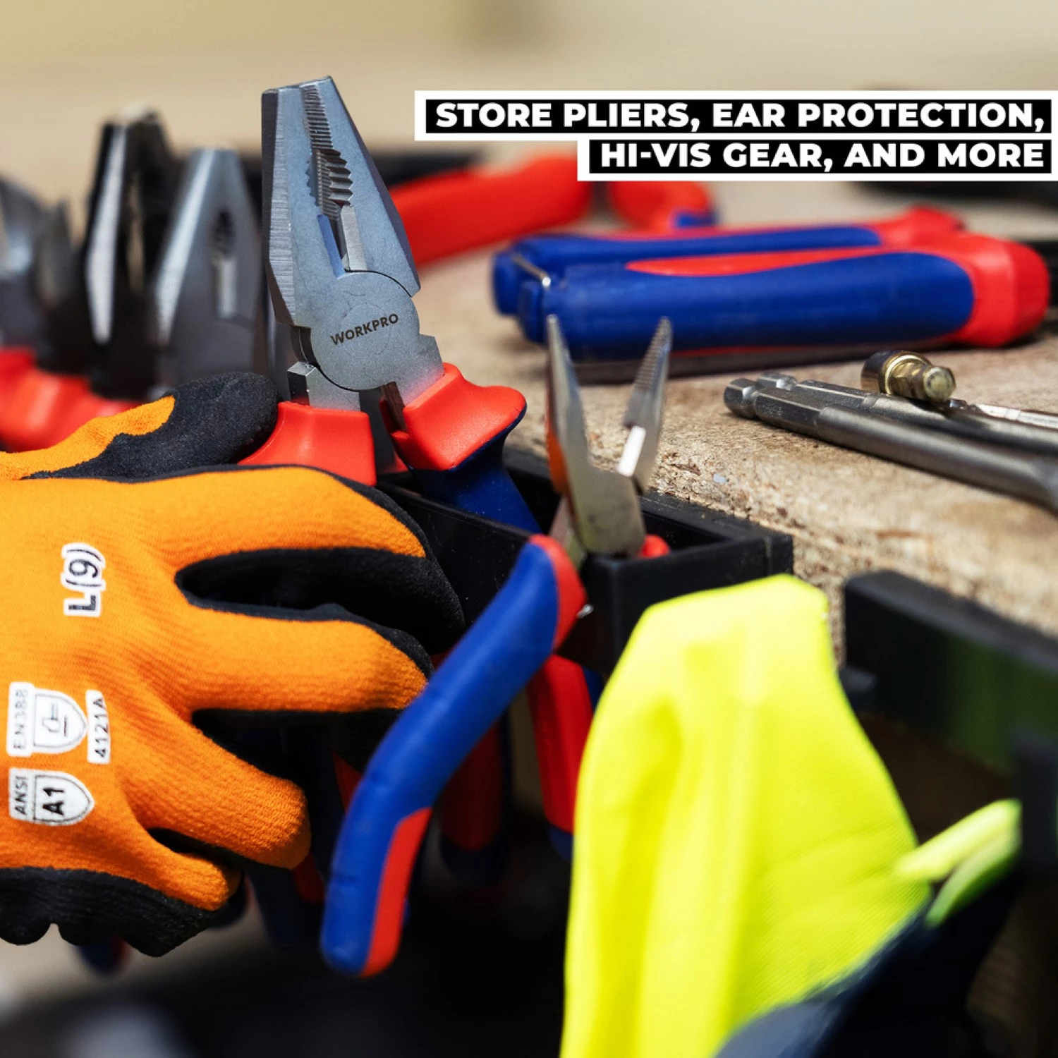 StealthMounts WH-BLK-HODT-4 Wandhouder Set Voor Gereedschappen - Zwart - 4 Stuks thumbnail 2