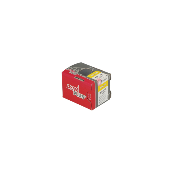 DynaPlus 0281.01.12401 Unischroef - TX10 - 3.0 X 12mm - Platkop - Voldraad - Verzinkt (200st) - Detailed view of the product