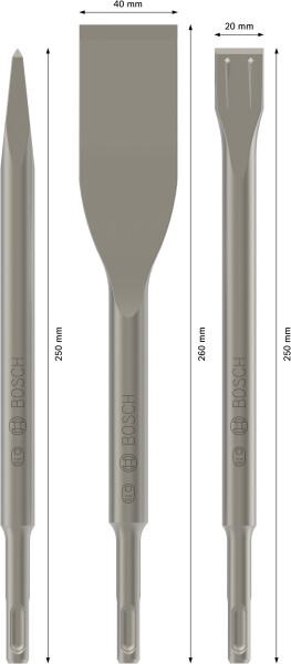 Bosch 2607019159 SDS-Plus 3 Delige Beitelset - Detailed view of the product