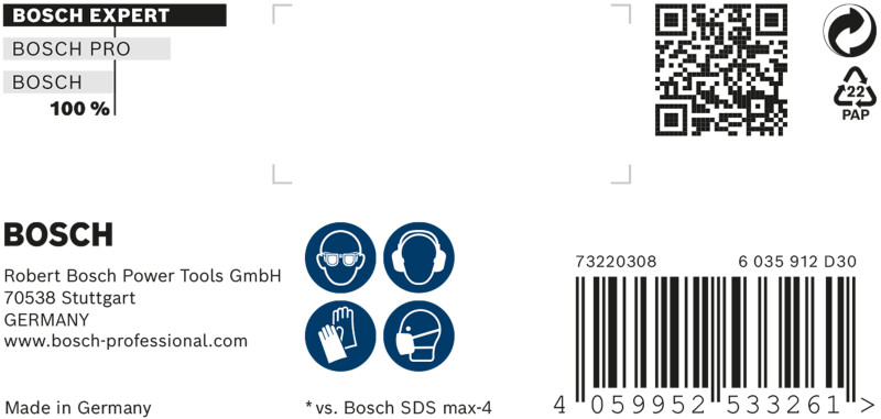 Bosch 2608900252 EXPERT Hamerboor SDS Max-8X - 30x200x320mm - Detailed view of the product