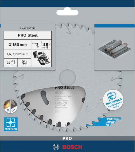 Bosch 2608837748 Cirkelzaagblad - 150 X 20 X 32T - Staal - Detailed view of the product