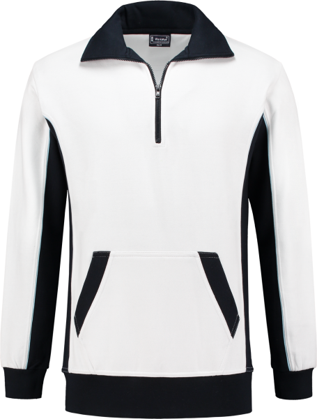 Workman 2701 Zipper Sweater - Wit / Navy - S - Default image for the product