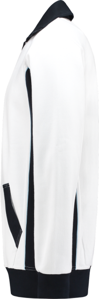Workman 2701 Zipper Sweater - Wit / Navy - S - Detailed view of the product