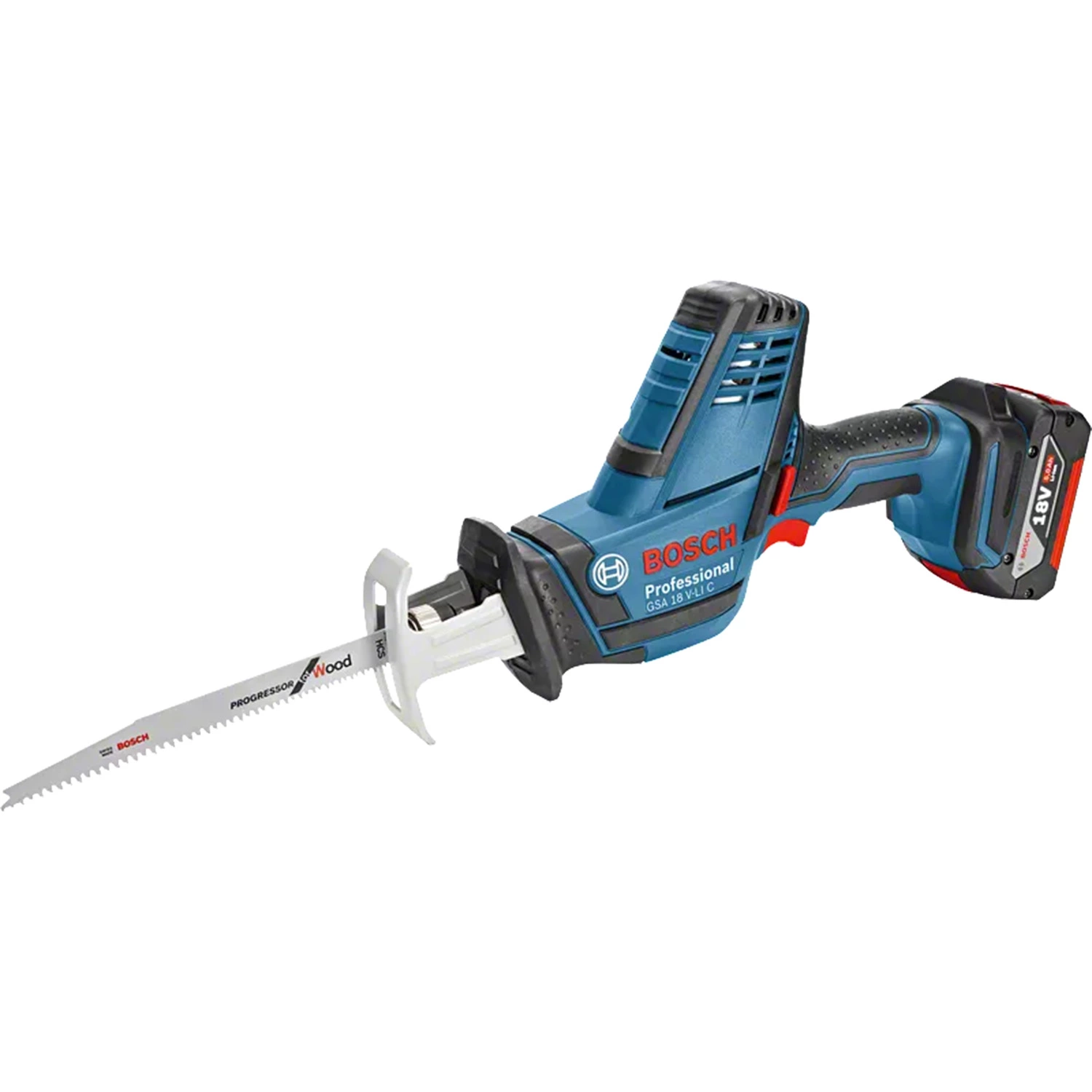 Bosch Professional GSA 18 V-LI C Accu reciprozaag - Met 2x 5,0Ah accu's, GAL 1880 CV snellader en L-BOXX