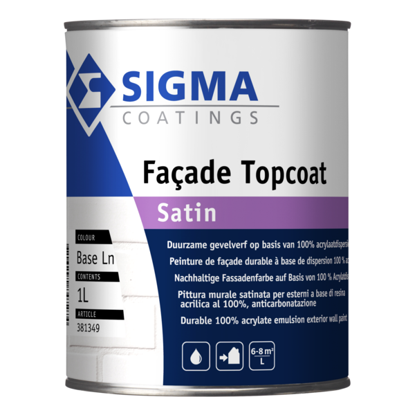 sigma facade topcoat satin lichte kleur 1 ltr