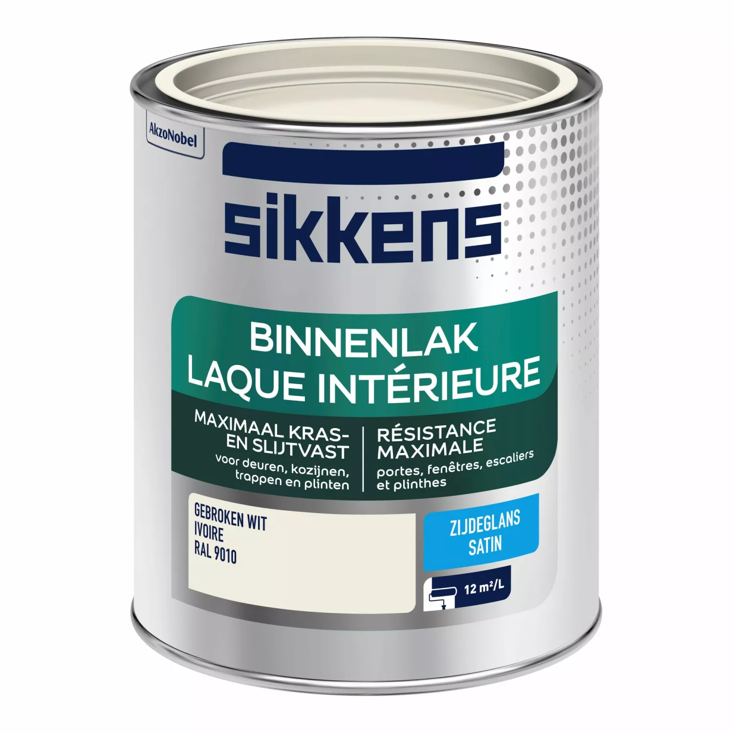 Sikkens Binnenlak Zijdeglans - Ral 9010 - 0,75L