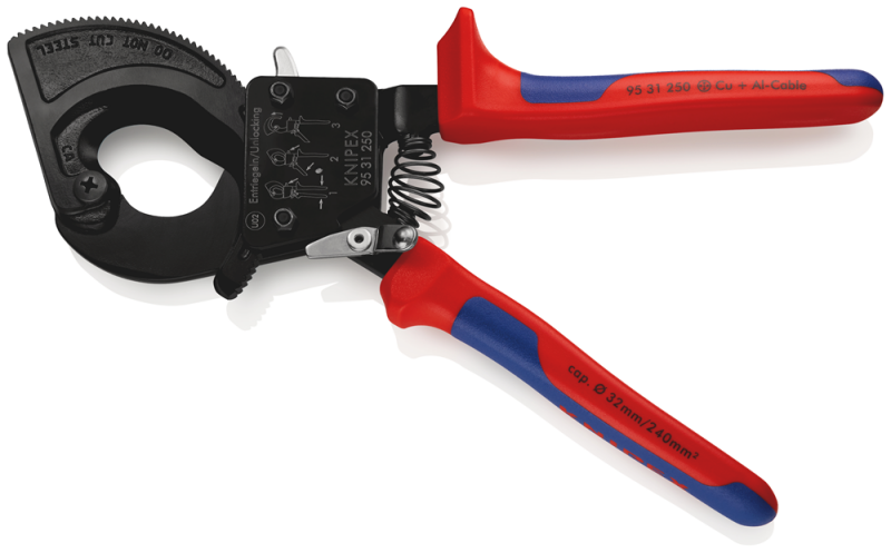 Knipex 9531250 Kabelschaar Ratelprincipe - 250mm - Detailed view of the product