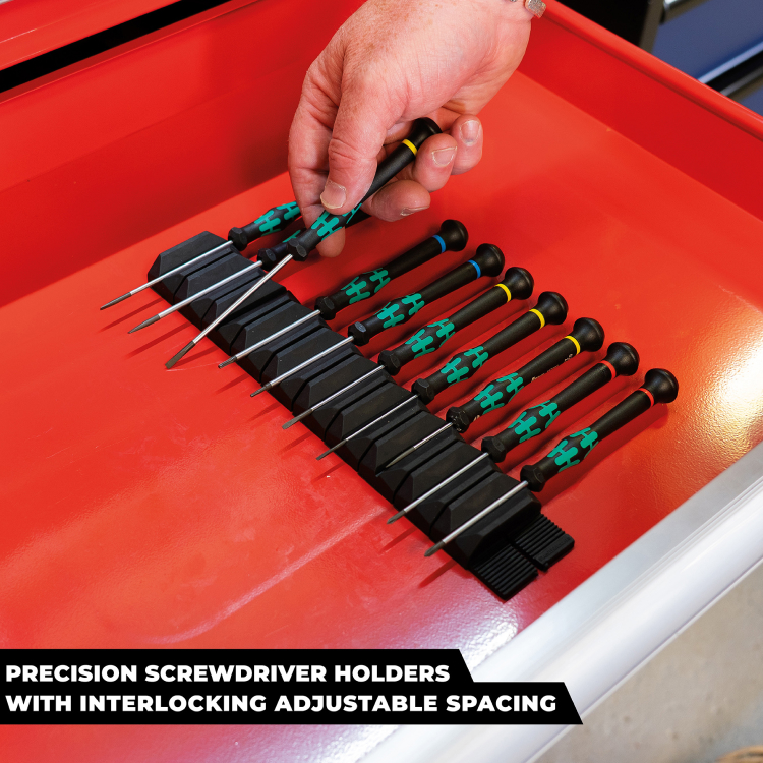 StealthMounts DHSP-SD-S-10 Drawer Hive Precisie Schroevendraaierhouder Voor Ladekast - Zwart - 10 Stuks thumbnail 2