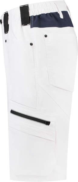 Workman 9003 STRETCH Bermuda Werkbroek - Wit / Navy - Maat 58 (42/34) - Detailed view of the product
