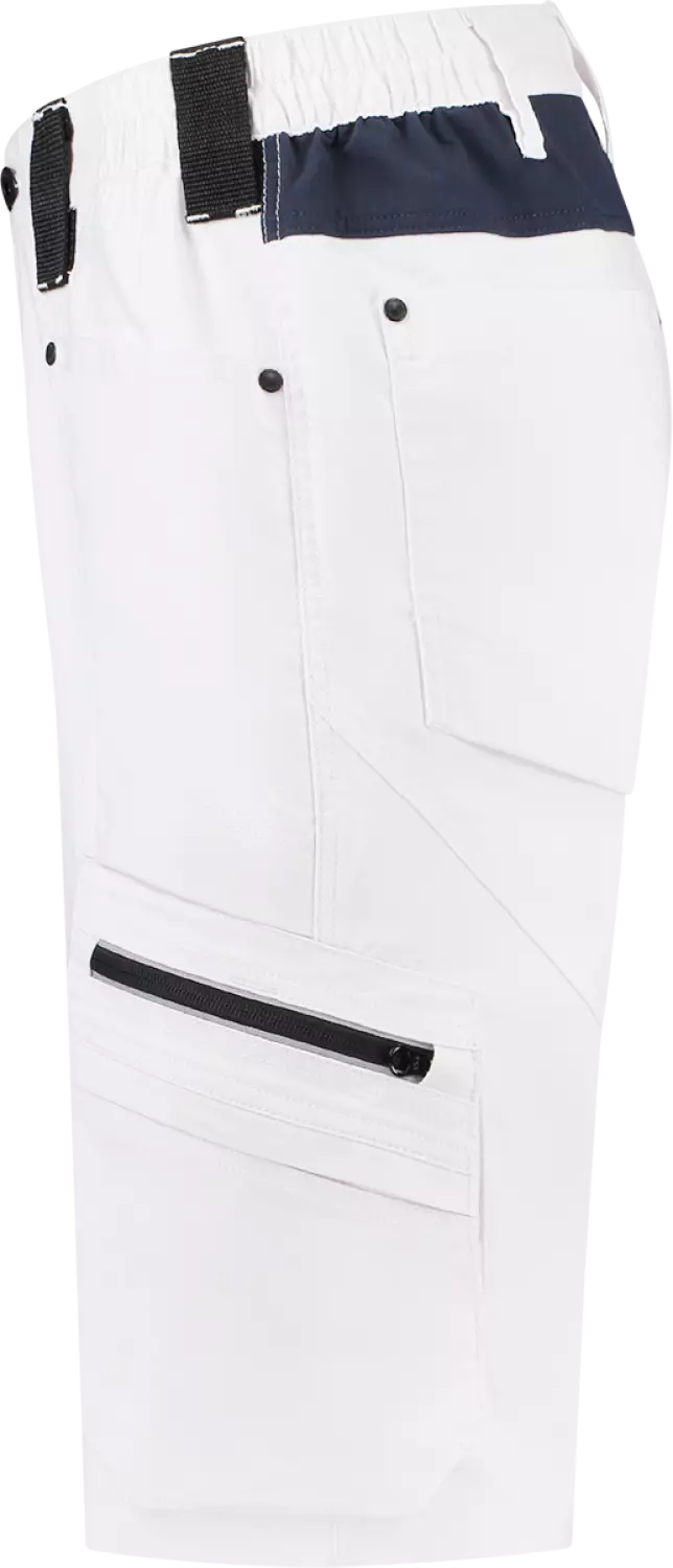 Workman 9003 STRETCH Bermuda Werkbroek - Wit / Navy - Maat 58 (42/34) thumbnail 3