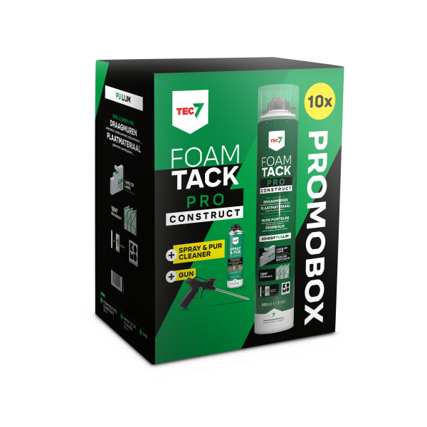 TEC7 FoamTack Pro Construct Combipack (10x 880ml, Cleaner + Gun) afbeelding