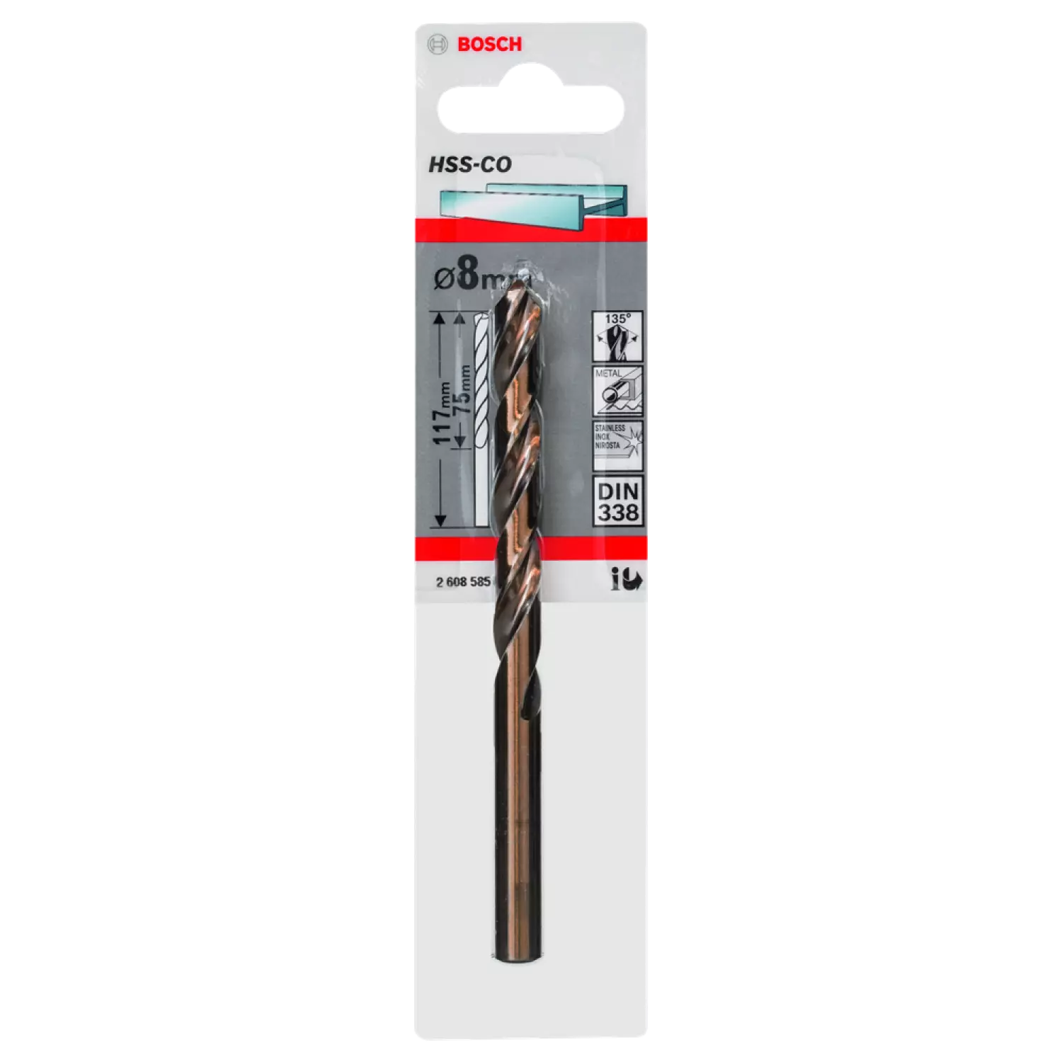 Bosch 2608585860 Metaalboor HSS-CO - 8x117mm thumbnail 2