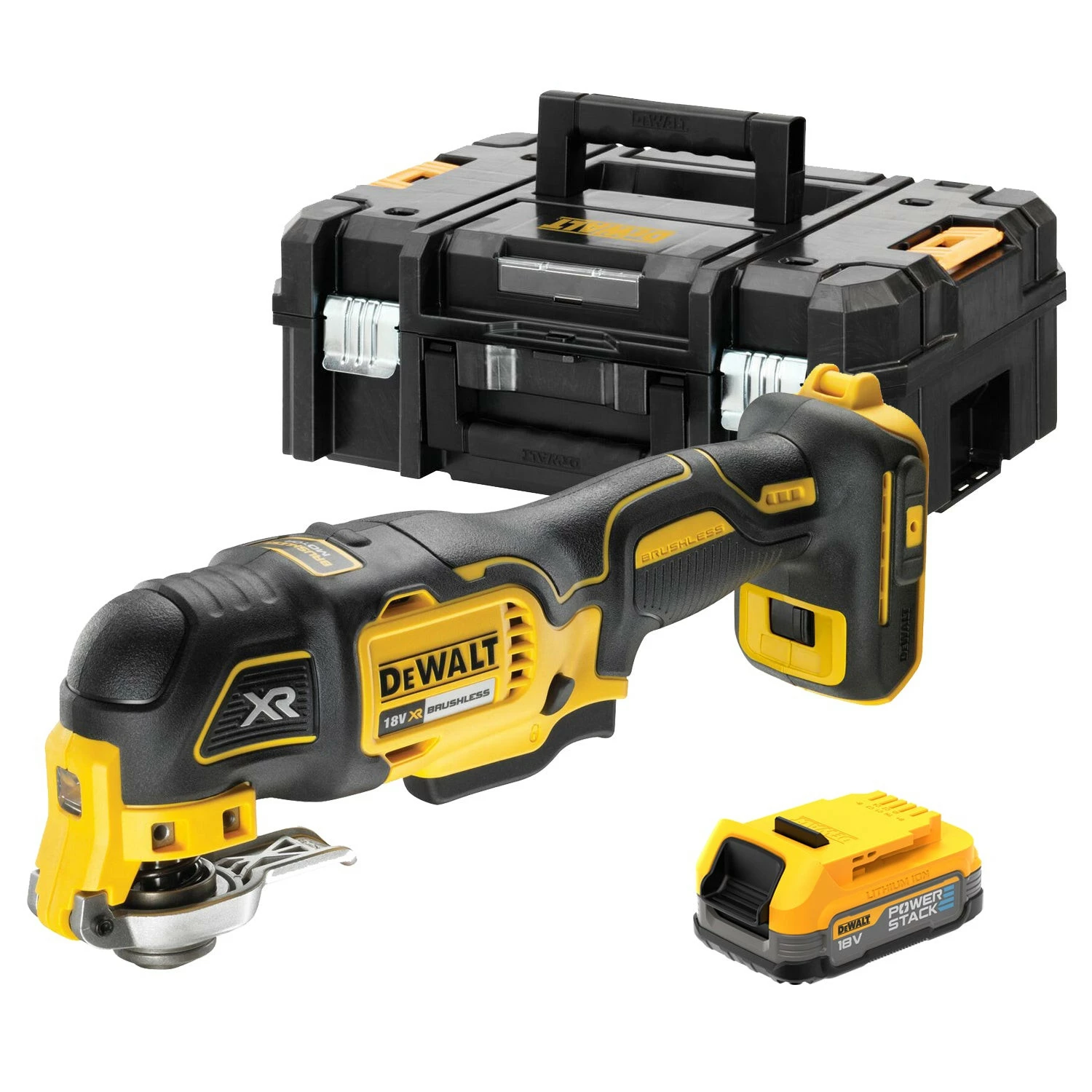 DeWALT DCS356E1T-XJ 18V Li-ion XR Accu Multitool Set (1x POWERSTACK Accu) In TSTAK - Koolborstelloos