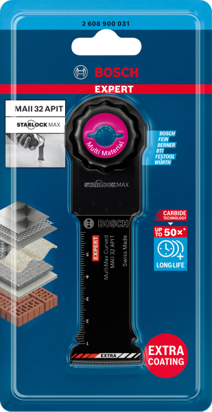Bosch 2608900031 EXPERT StarlockMax CoatedCarbide Invalzaagblad MAII 32 APIT Carbide, Multimaterial, Curved-Tec 32 X 70mm 1 - Detailed view of the product