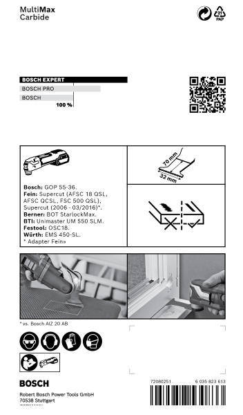 Bosch 2608900031 EXPERT StarlockMax CoatedCarbide Invalzaagblad MAII 32 APIT Carbide, Multimaterial, Curved-Tec 32 X 70mm 1 - Detailed view of the product