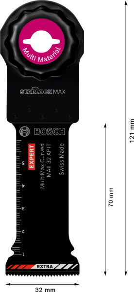 Bosch 2608900031 EXPERT StarlockMax CoatedCarbide Invalzaagblad MAII 32 APIT Carbide, Multimaterial, Curved-Tec 32 X 70mm 1 - Detailed view of the product