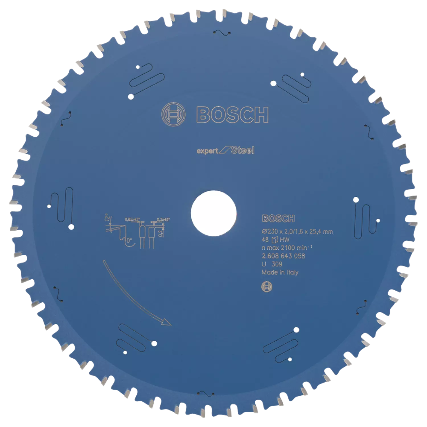 Bosch 2608643058 Cirkelzaagblad - 230 X 25,4 X 48T - Metaal - Carbide