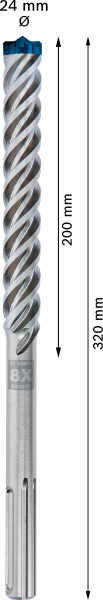 Bosch 2608900238 EXPERT Hamerboor SDS Max-8X - 24x200x320mm - Detailed view of the product