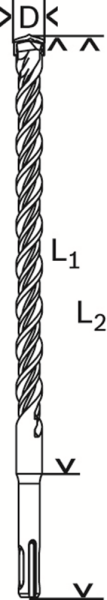 Bosch 2608597128 SDS-Plus Hamerboor Plus 5 - 2-snijder - 22 X 950 X 1000mm - Detailed view of the product