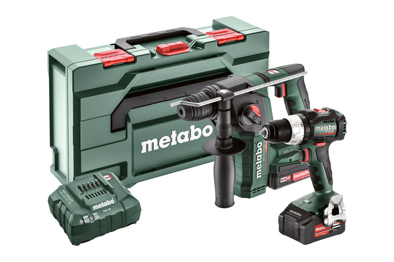 Metabo Comboset 2.5.2 18V Li-Ion Accu Accuboor (BS18LT BL)&Boorhamer (BH18LTX BL) Combiset (1x 2,0Ah + 1x 4,0Ah) In MetaBOX - Koolborstelloos