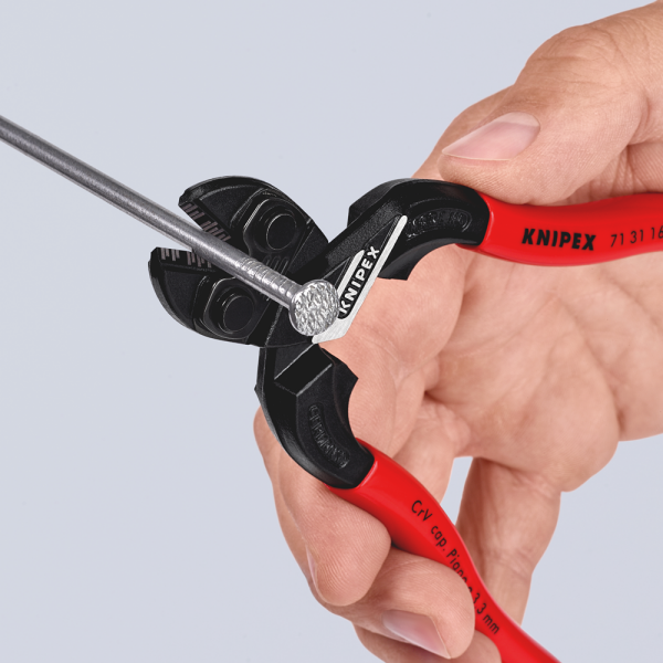 Knipex 71 31 160 CoBolt S Compacte Boutensnijtangen Met Snijuitsparing - 160mm - Detailed view of the product