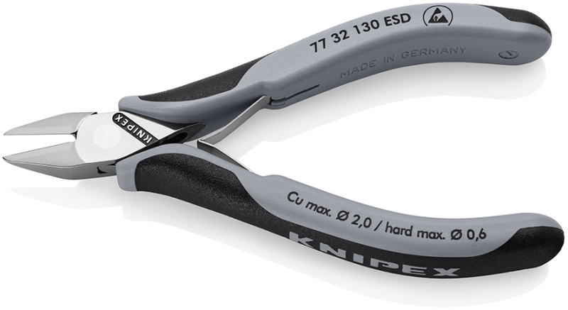 Knipex 77 32 130 ESD Elektronica Zijsnijtang - 130mm - Detailed view of the product